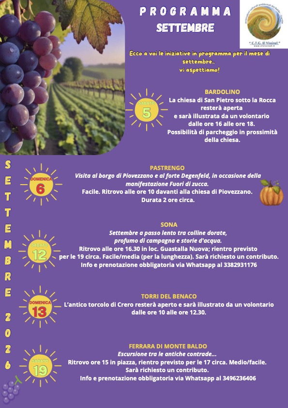Programma settembre 2026